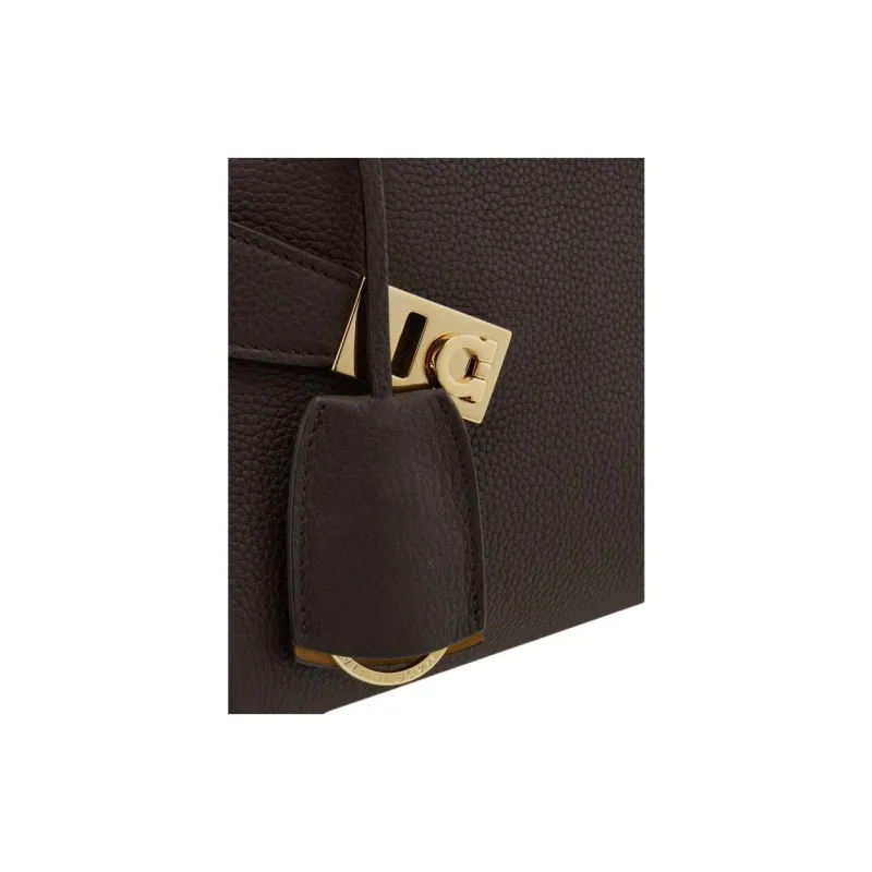 FERRAGAMO Calfskin Handbag Mini Women's Coffee-4