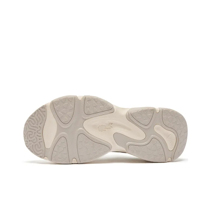 QIAODAN Wilder Height Increasing Wear Resistant Slip Resistant Low Top Casual Shoes Women's Ivory Mist Green-4