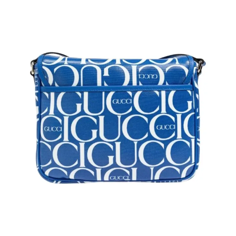 GUCCI Coated Canvas Shoulder Bag, Crossbody Bag Kids' Blue-2