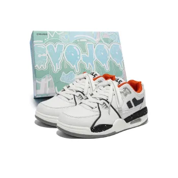 CVOJOO Gift Box Set Wear-Resistant Low-Top Skateboard Shoes Unisex Black Orange