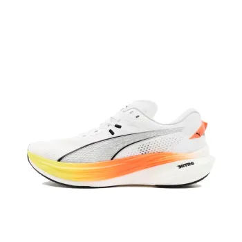 PUMA Deviate NITRO 3 Anti Slip Wear Resistant Low Top Casual Running Shoes Men's White Yellow