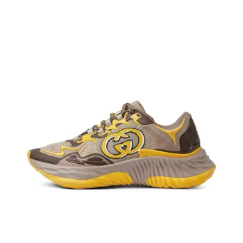 GUCCI Ripple Low Top Casual Shoes Men's Beige Yellow