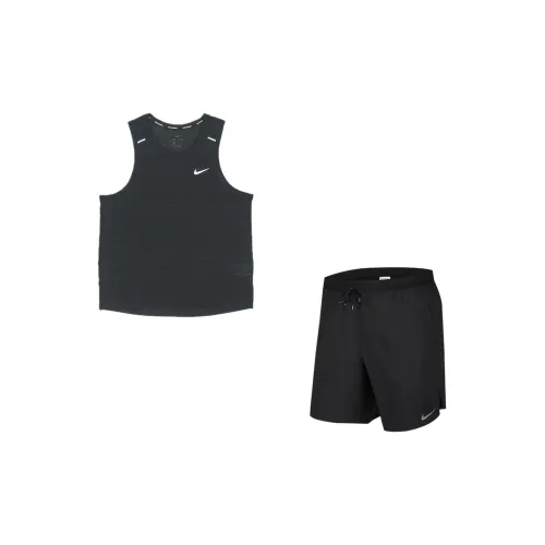 Nike Casual Sportswear Men Set Black Tops+Black Shorts