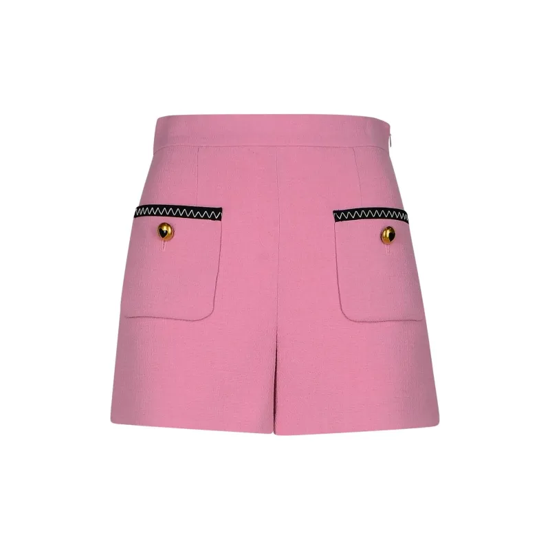 MOSCHINO Contrast Trim Textured Finish Shorts-1