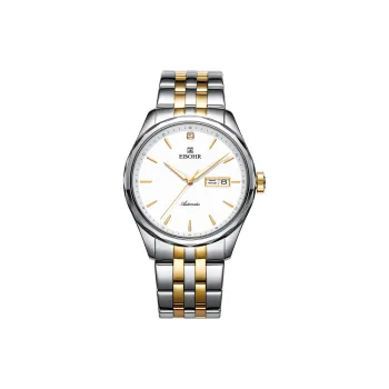 EBOHR Master Collection Medium Gold Mechanical Movement Stainless Steel Strap Watch Men's Watches White Dial