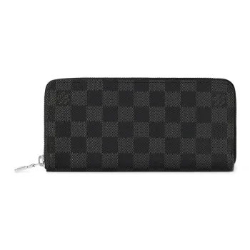 LOUIS VUITTON Zippy Graphite Canvas Wallet Men's Gray