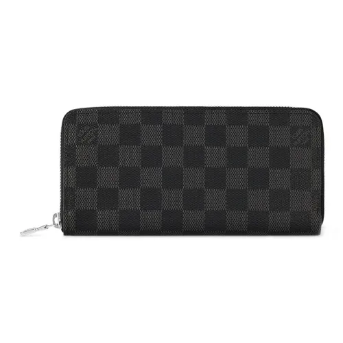 LOUIS VUITTON Zippy Graphite Canvas Wallet Men's Gray
