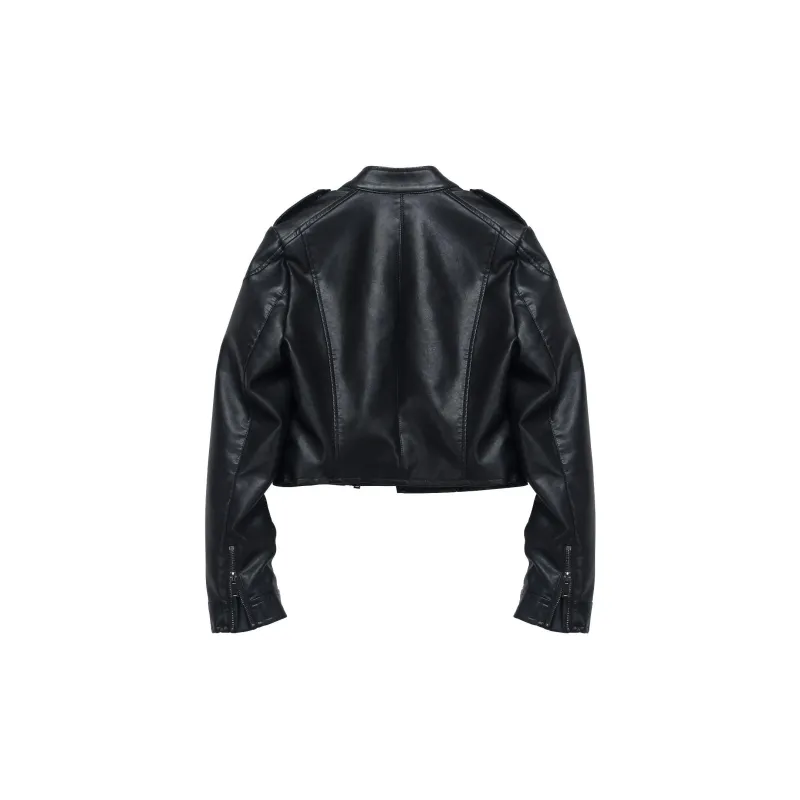 COMBO Leather Jacket Women's Black-1