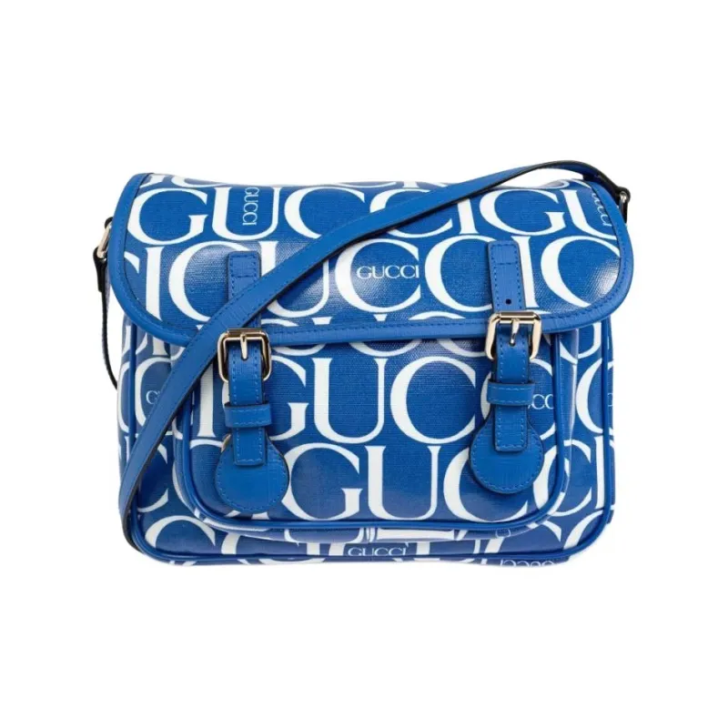 GUCCI Coated Canvas Shoulder Bag, Crossbody Bag Kids' Blue-0