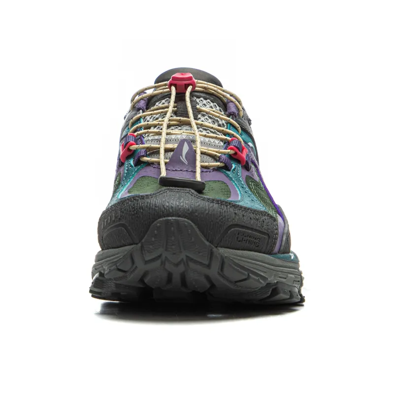 LiNing Support 2.0 Trail V2 Anti Slip Wear Resistant Low Top Running Shoes Women's Gray Blue-4