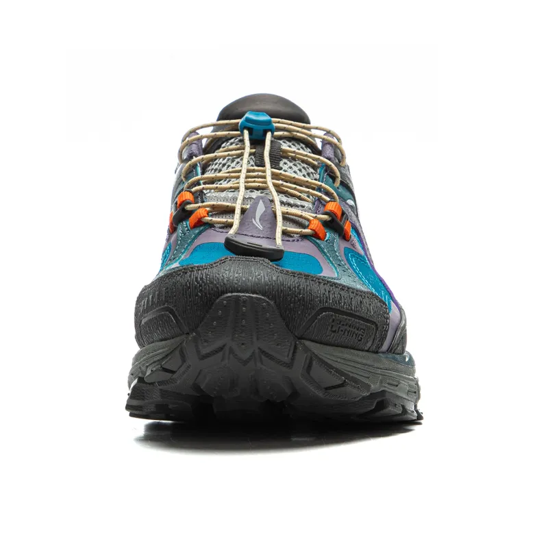 LiNing Support 2.0 Trail V2 Anti Slip Wear Resistant Low Top Running Shoes Men's Gray Blue-4