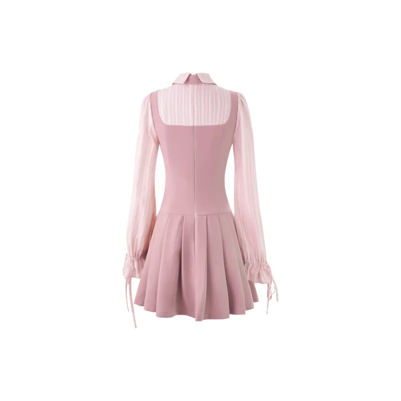 Blovelan Long Sleeved Dresses Women's Sweet Taro Pink-1