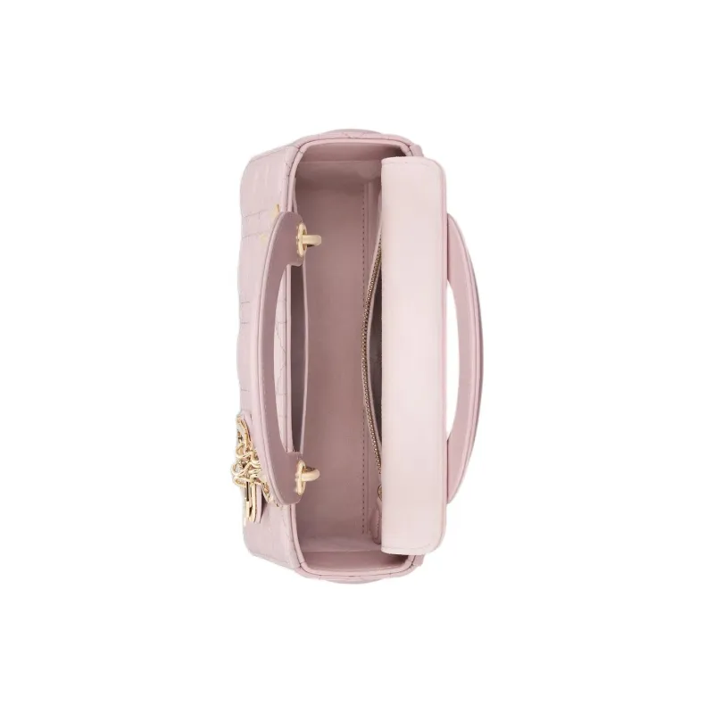 DIOR Small Lady DIOR Lambskin Handbag Women's Pink-3
