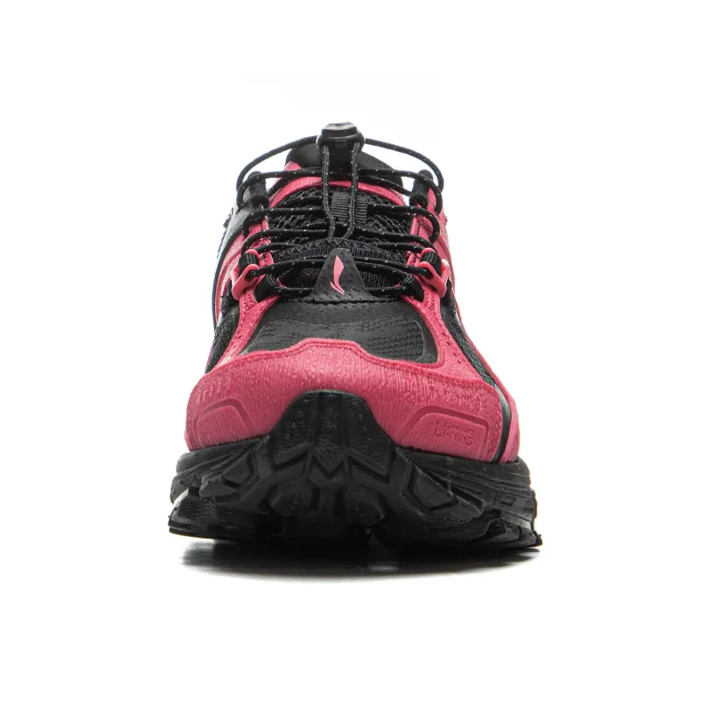 LiNing Support 2.0 Trail V2 Anti Slip Wear Resistant Low Top Sprint Running Shoes Women's Black Pink-4
