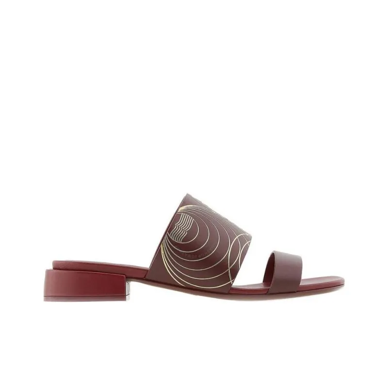 Burberry Slide Slippers Women's Red Brown-1