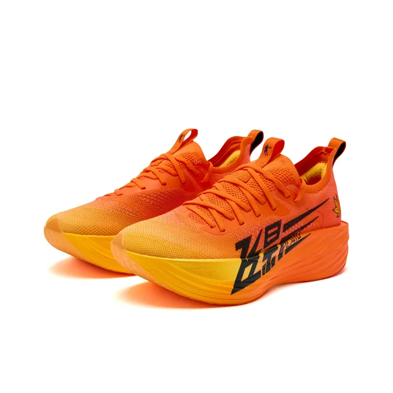 QIAODAN Flying Shadow PLAID 1.5 Running Shoes Men Low Top Dragon Flame Orange Wheat Yellow-2