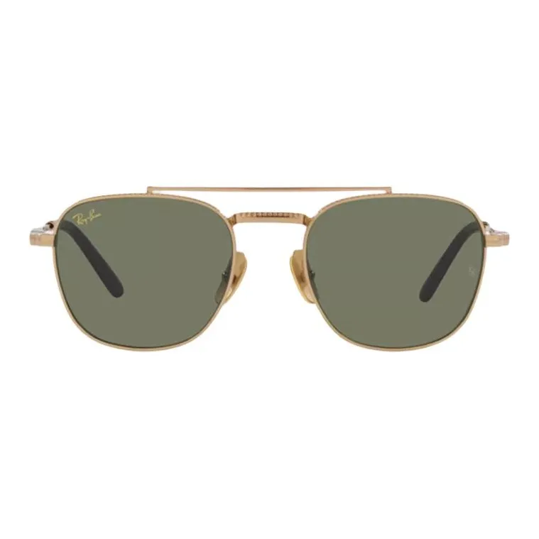 RayBan Titanium Material Aviator Sunglasses Unisex Gold-1