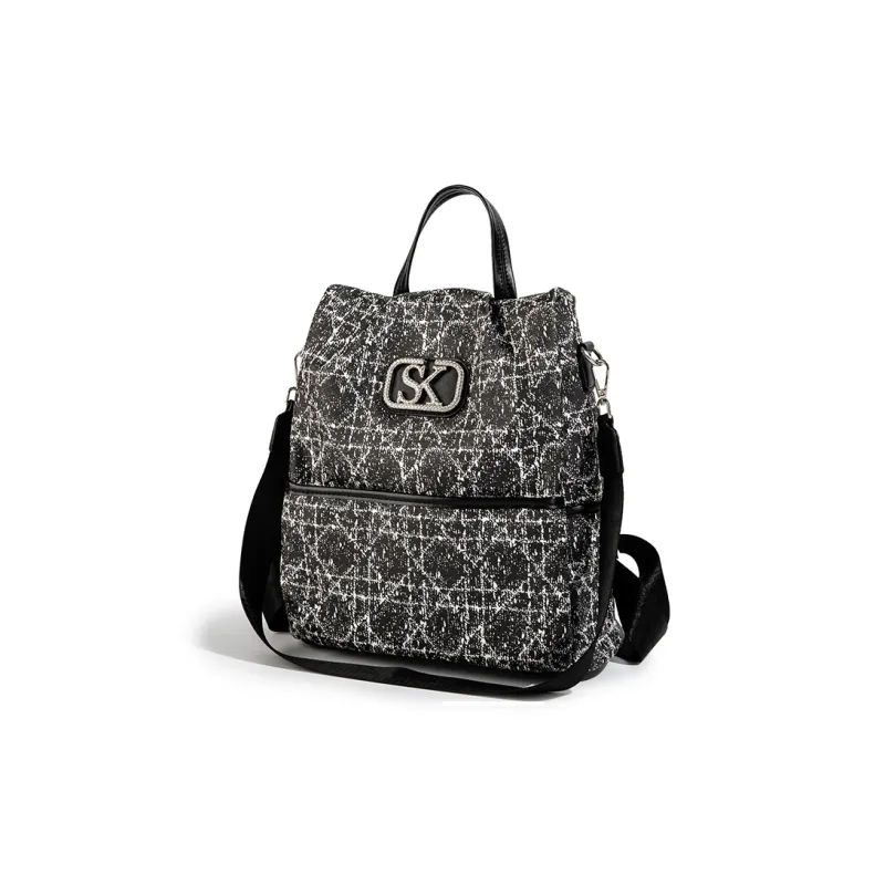 TAMATHA PU One Shoulder Portable Backpack Regular Women's Black-1
