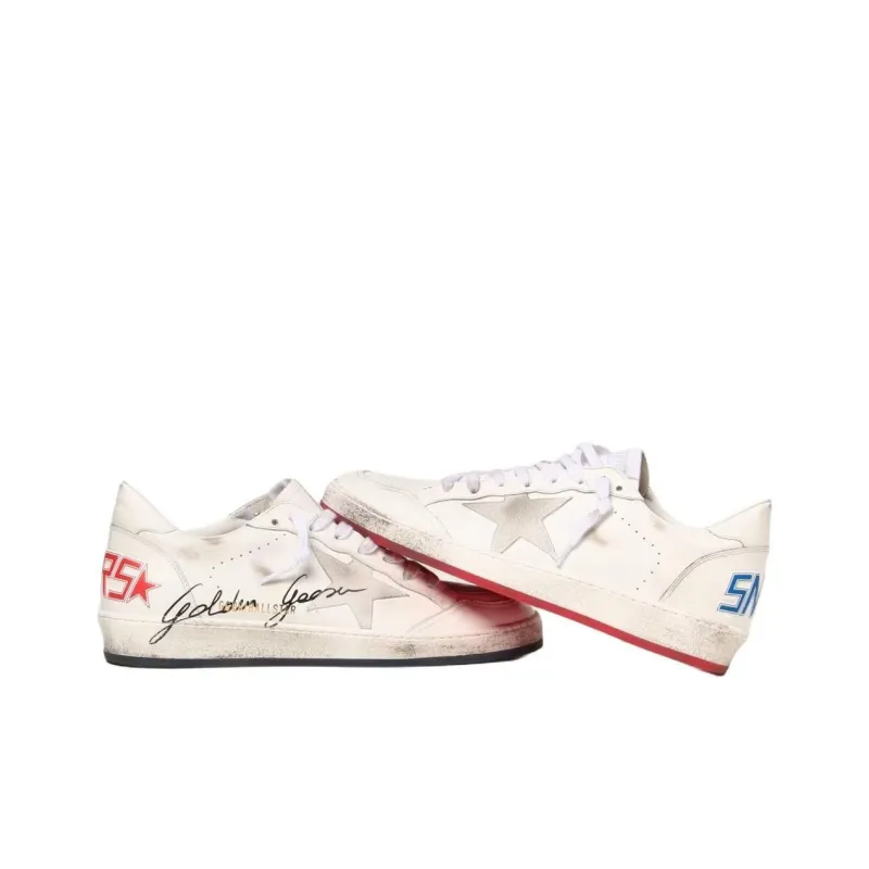 Golden Goose Ball Star Low Top Skateboard Shoes Men's White-3