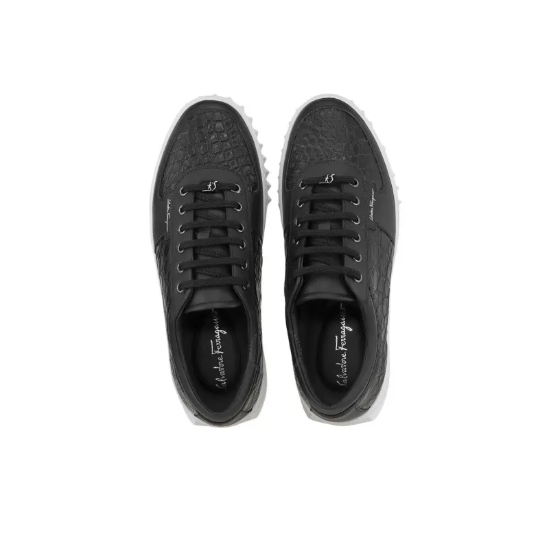 FERRAGAMO Salvatore Low Top Skateboard Shoes Men's Black-2