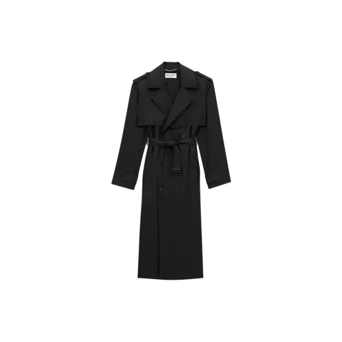 SAINT LAURENT Trench Coats Men Black