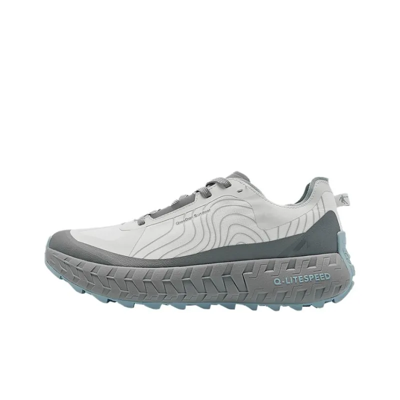 QIAODAN Anti-Slip Wear-Resistant Low-Top Trail Running Running Shoes Men's Gray-0