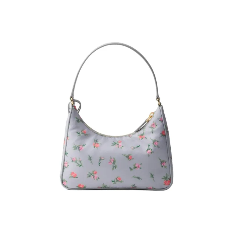 PRADA Re-Edition Recycled Nylon Handbag Shoulder Bag Mini Women's Pearl Gray-3