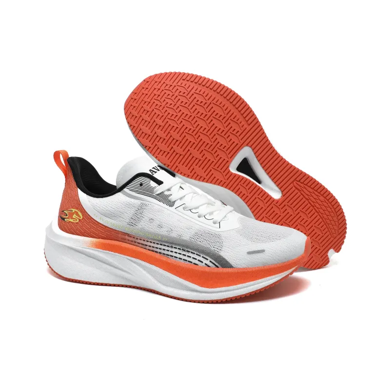 AVJV Running Shoes Men Low Top White, Orange, Orange-3