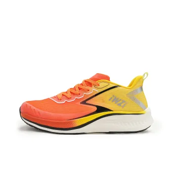 IWZI Anti Slip Wear Resistant Low Top Running Shoes Unisex Amber Orange