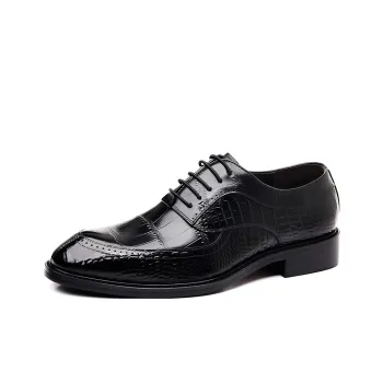 XIAOTOULANG Dress Shoes Men Low Top Black/Brown