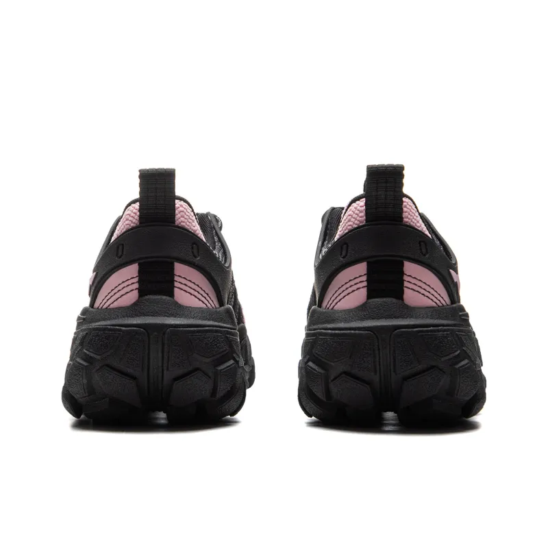 LiNing Dunes Cushioning Anti Slip Wear Resistant Breathable Height Increasing Low Top Casual Shoes Women's Black Pink-5