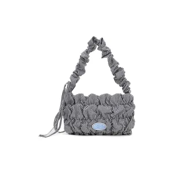 VANWALK Polyester/Cotton Blend Shoulder Bag Women's Cream Puff Blue/Cream Puff Black