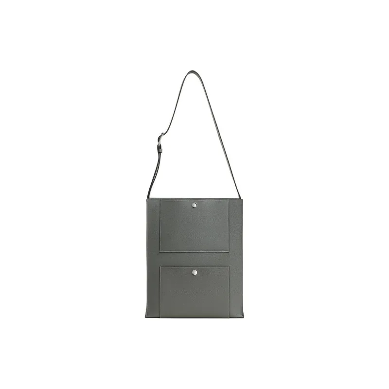 HERMES Evercolor Leather Tote Bag Shopping Bag Handbag Men's 0L Grismeyer Cumulus Gray-0