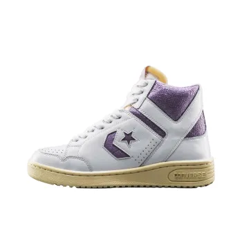 Converse Weapon Anti-Slip Wear-Resistant High-Top Skateboard Shoes Unisex White Purple