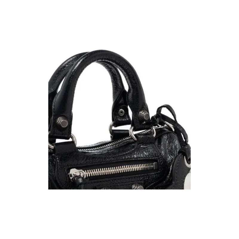 Balenciaga Le Cagole Sheepskin Shoulder Bag, Crossbody Bag, Handbag Nano Women's Black-4