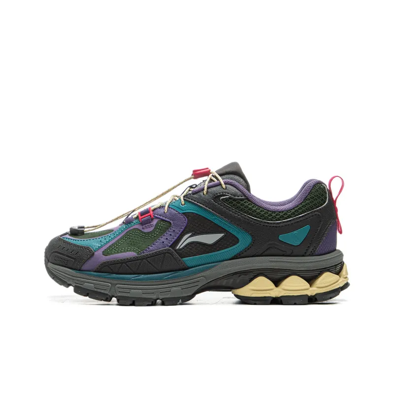 LiNing Support 2.0 Trail V2 Anti Slip Wear Resistant Low Top Running Shoes Women's Gray Blue-0