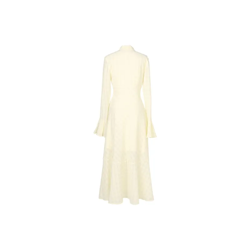 Duffy Fashion Long Sleeved Dress Women's Apricot-1