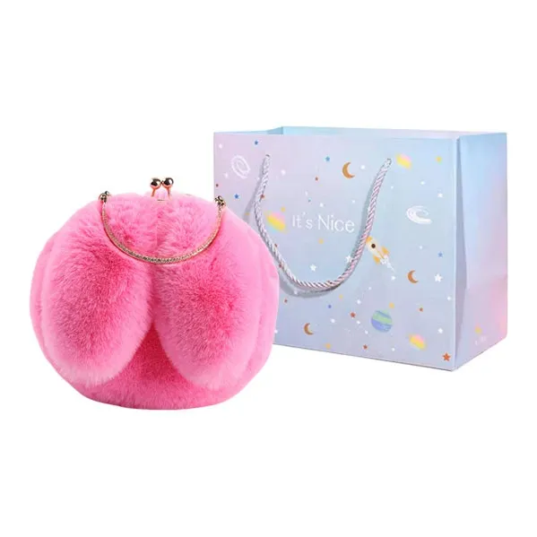 GOX Plush One Shoulder Handbag Regular Women's Lotus Color/Pink/Violet/Khaki/Pink/White-4