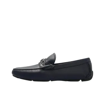 FERRAGAMO Gancini plaque Leather Driver Shoes