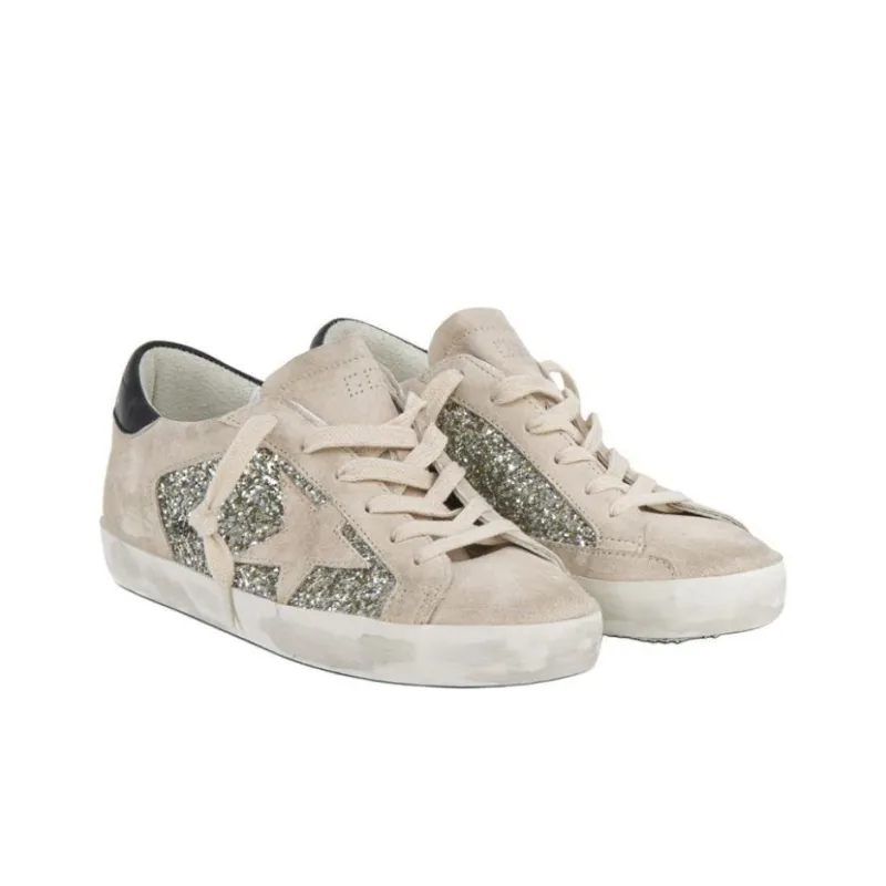 Golden Goose Super Star Stylish Skateboarding Shoes Women's Beige Vintage Version-2