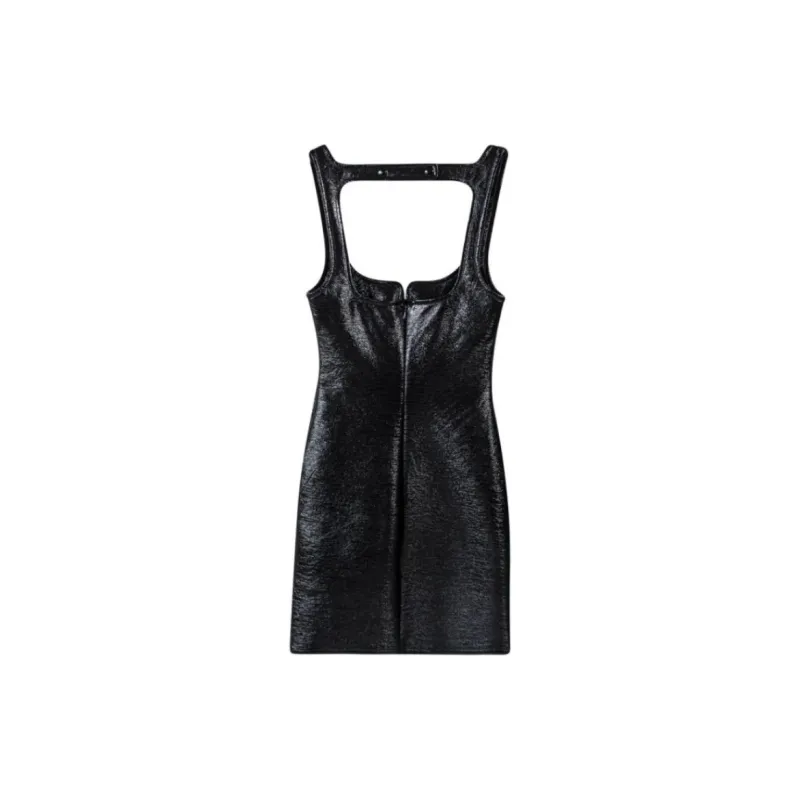 Courrèges Vinyl Swallow Dress 'Black'-1
