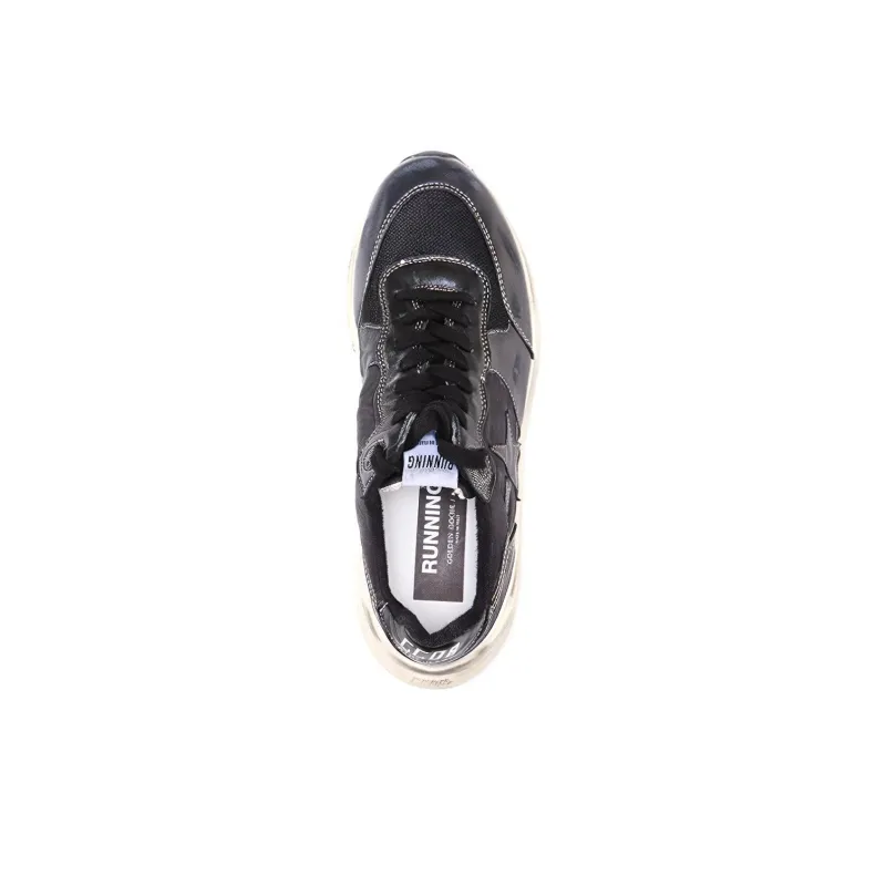 Golden Goose Running Sole Shock Absorbers Low Top Casual Shoes Men's Black Vintage Version-3