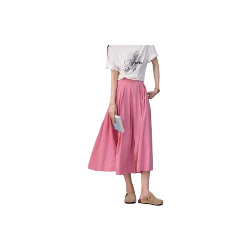 Dme Casual Long Skirts Women's Light Pink