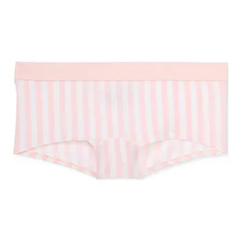 Victoria's Secret Cotton Logo Cotton Boyshort Panty /Pretty Blossom Stripes Underpants Women's 1 Pack Pink