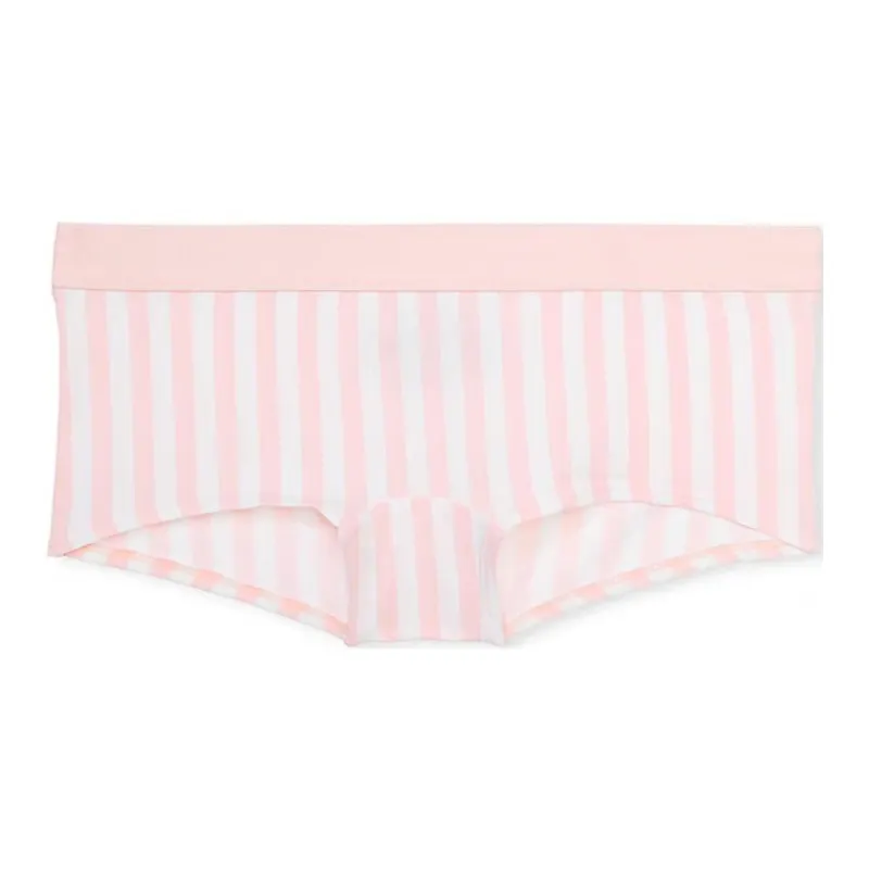 Victoria's Secret Cotton Logo Cotton Boyshort Panty /Pretty Blossom Stripes Underpants Women's 1 Pack Pink-0