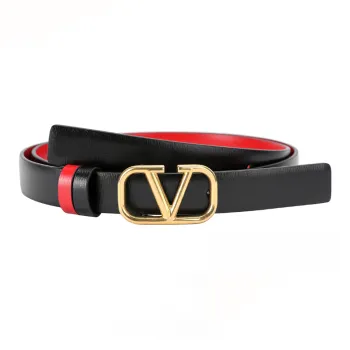 Valentino Leather Belts Women's Black Red