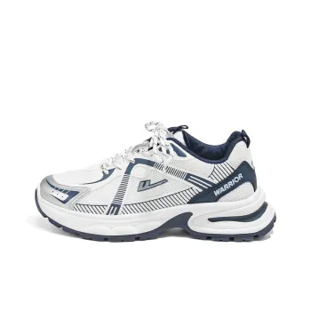 Warrior Low Top Chunky Sneakers Men's White Dark Blue Silver