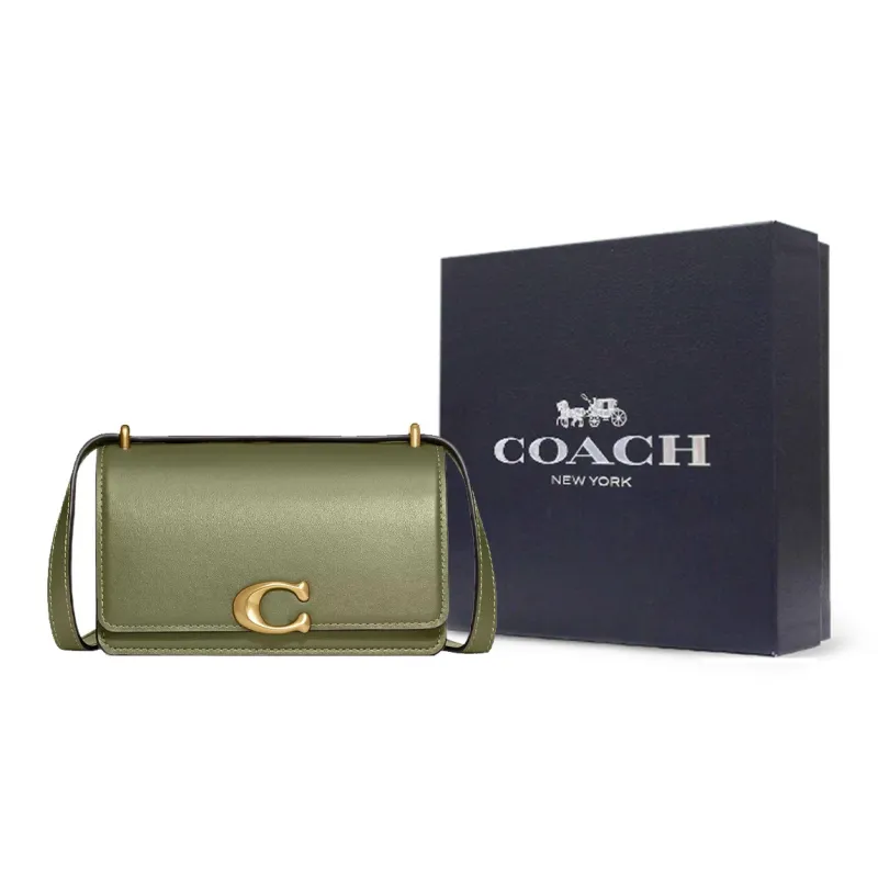 COACH Bandit Cow Leather Shoulder Bag Crossbody Bag Small Size Women's Moss-8