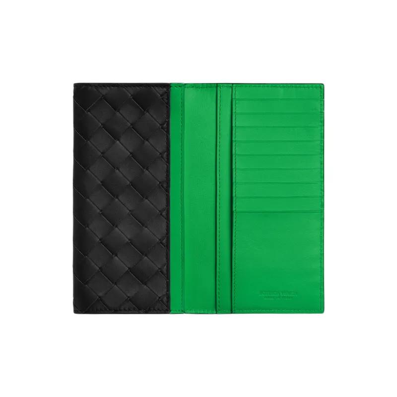Bottega Veneta Leather Wallet Men's Black & Green-2