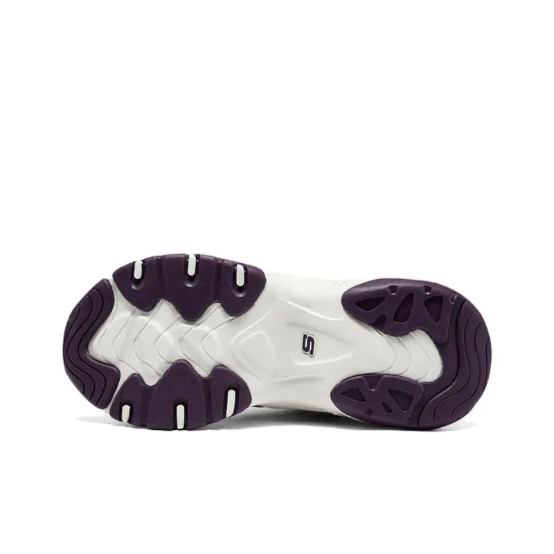 Skechers DLITES Anti Slip Wear Resistant Mid Top Casual Running Shoes Women's White Purple-5